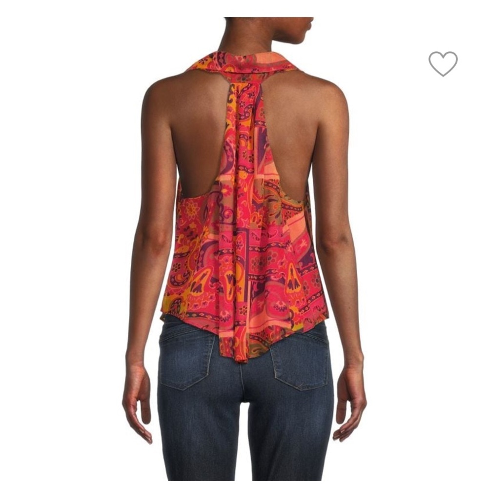 Free People strawberry print sleeveless top size S - Picture 2 of 6
